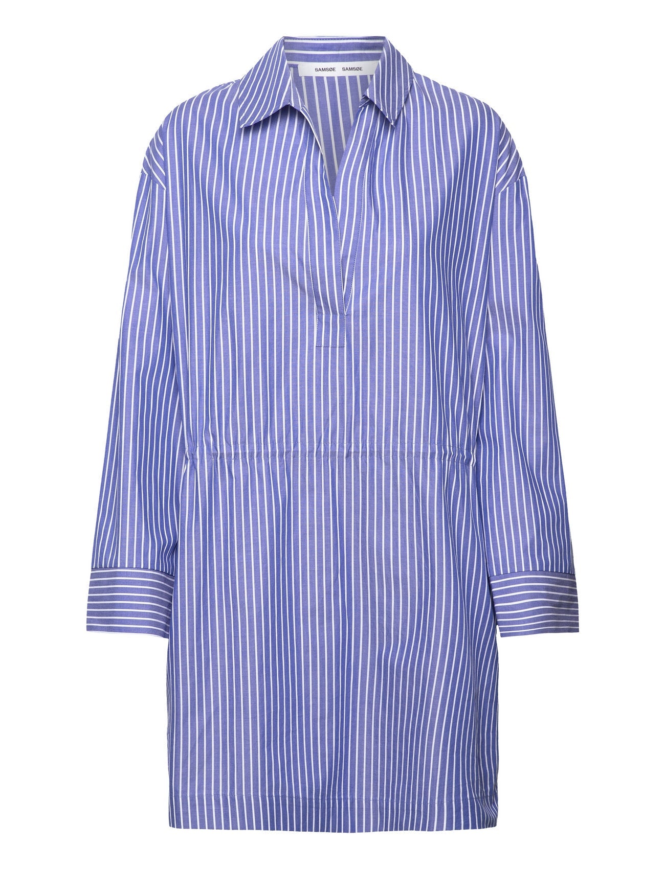 Robe chemise en coton bio | rayée "Edith dress blue white st"