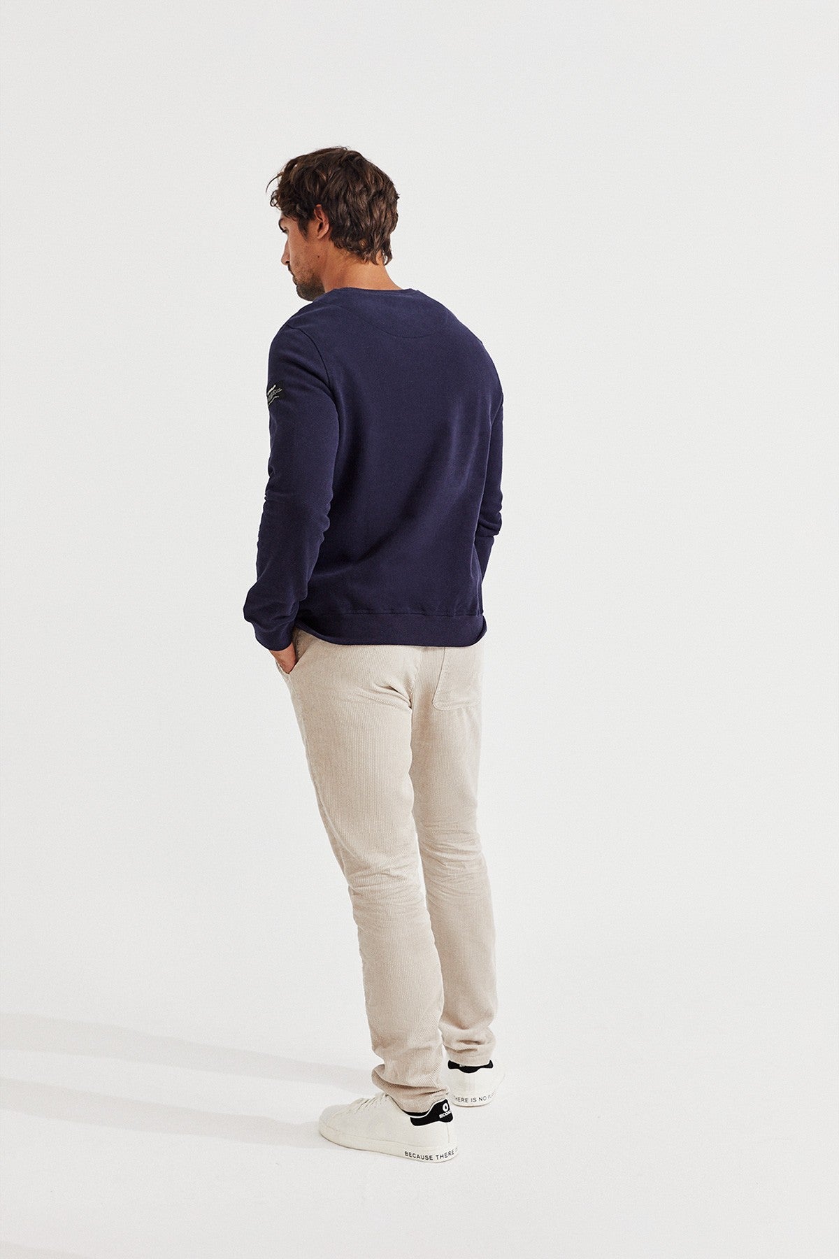 Sweat marine col rond imprimé gris - SAN DIEGO BECAUSE