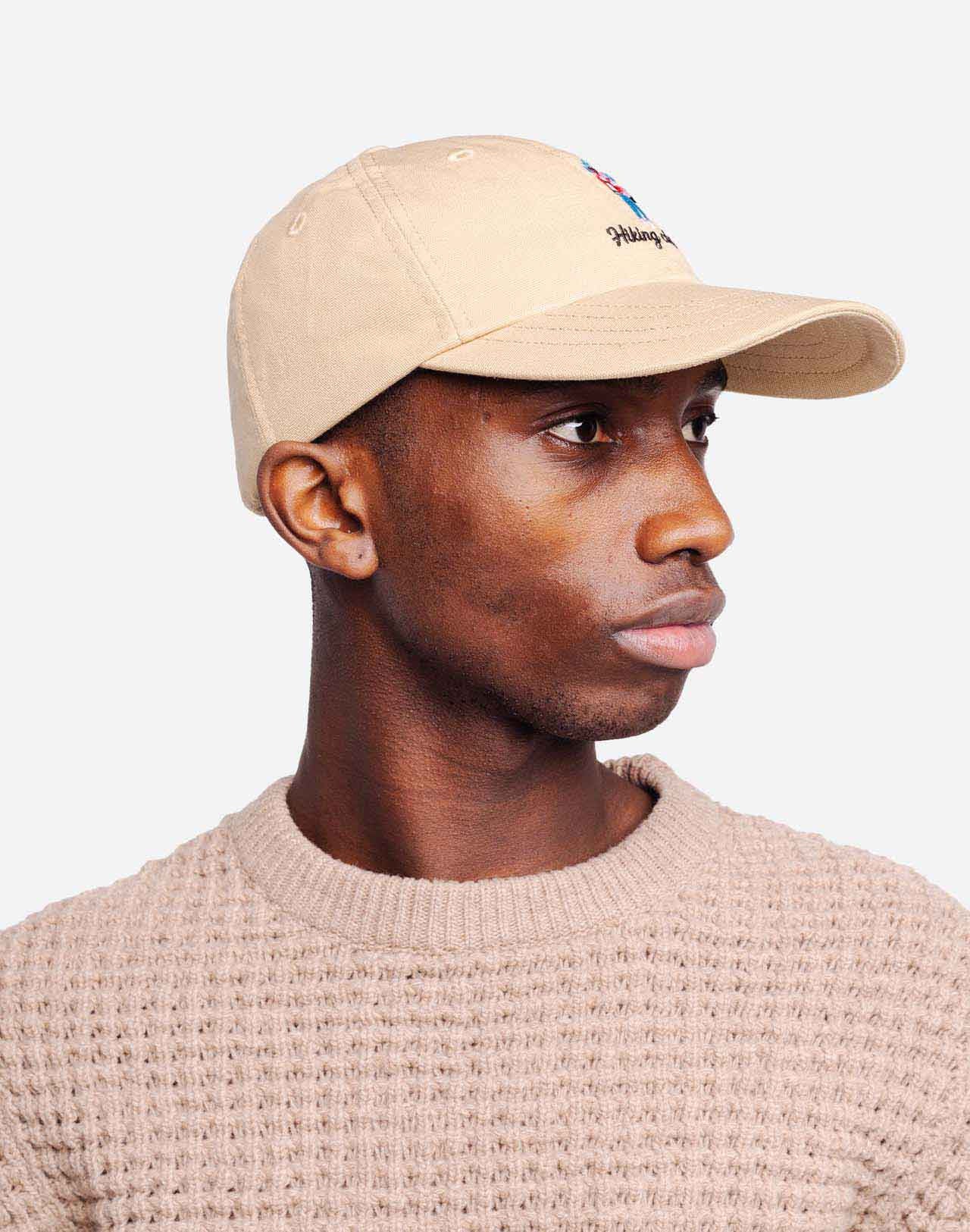 Casquette en coton bio | beige "six pannel hiking club"