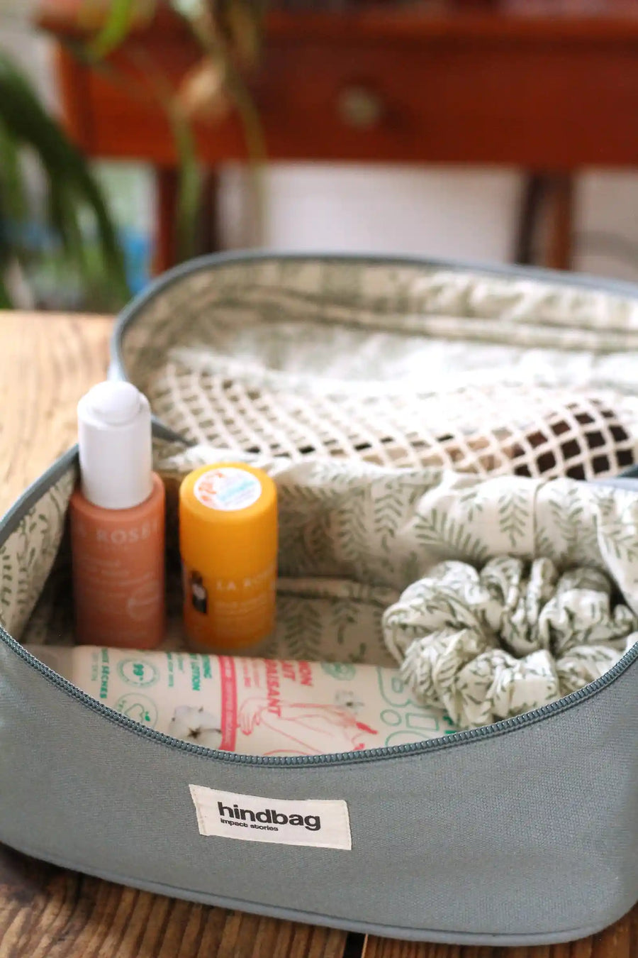 Trousse de toilette en coton bio | sauge "gaspard sauge"