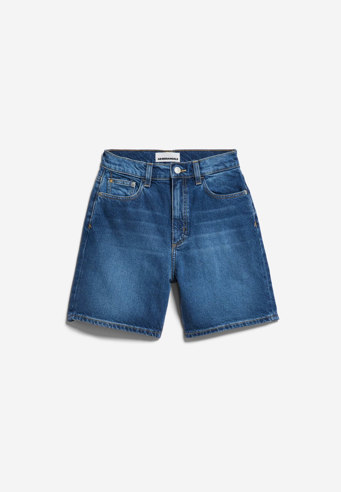 Short en jean en coton recyclé | bleu délavé "sheaari wavy blue"