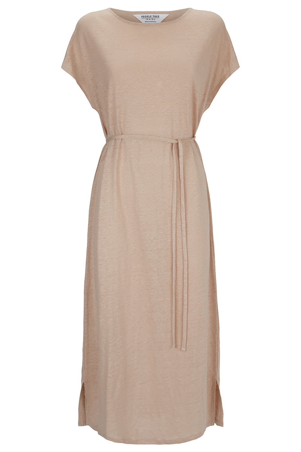 Robe midi beige en lin bio - silvia linen dress sand