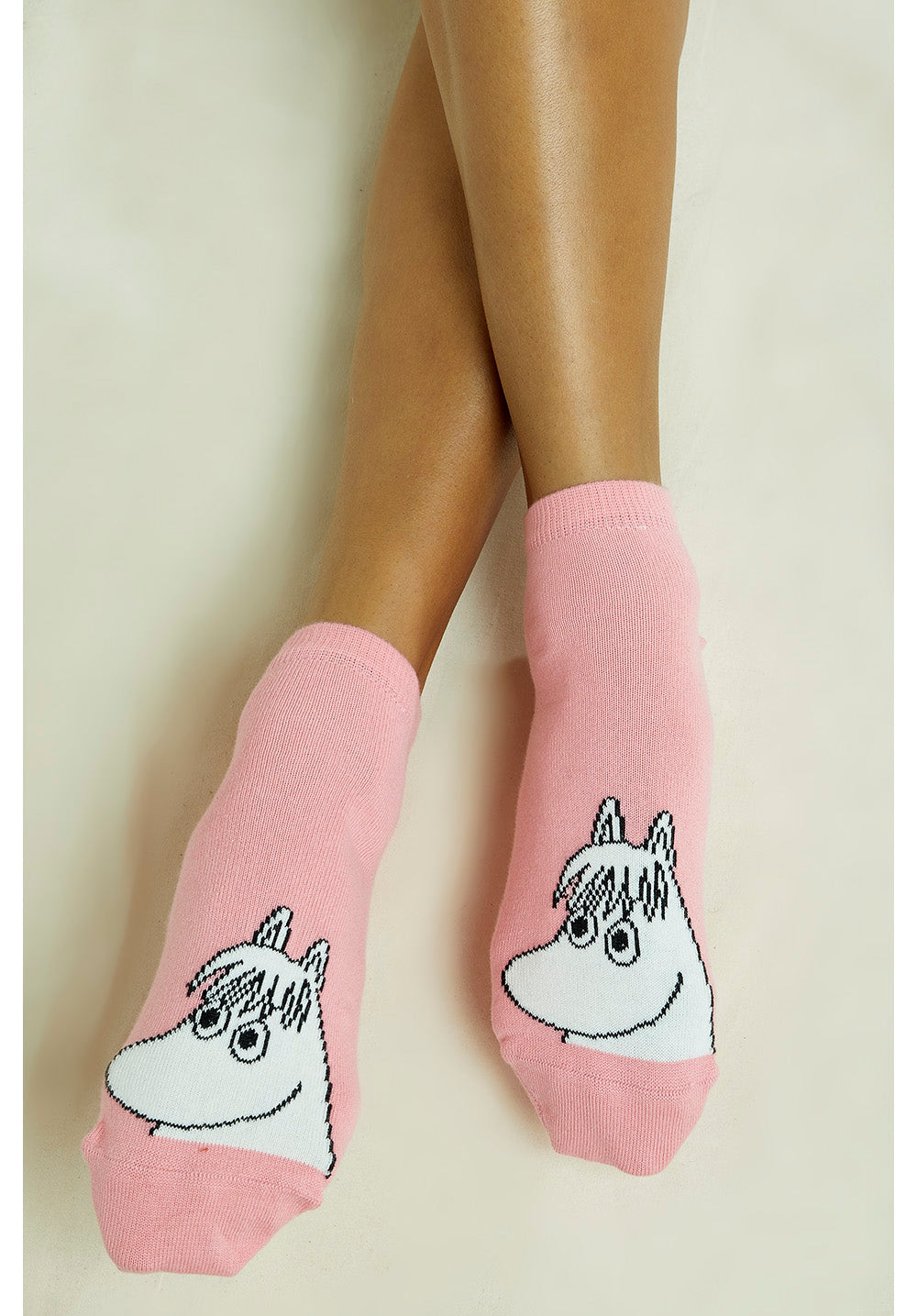 Chaussettes courtes roses en coton bio - moomin