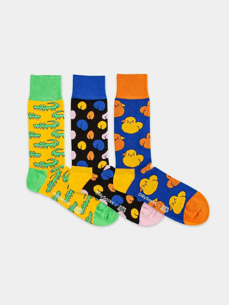 Pack 3 paires chaussettes en coton bio | multicolore "alba de zanet"
