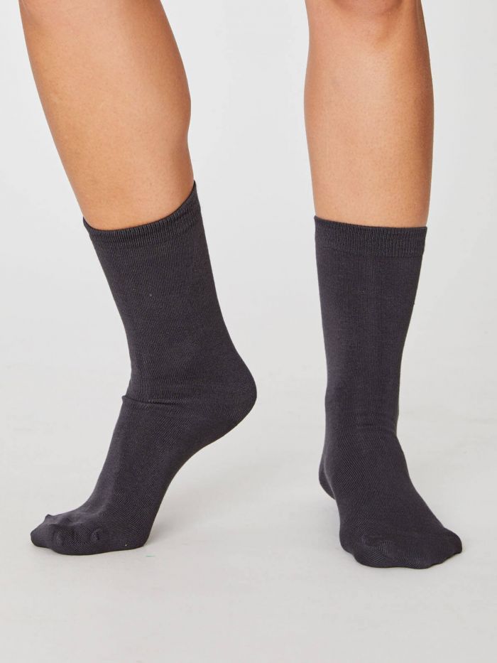 Chaussettes grises hautes en bambou