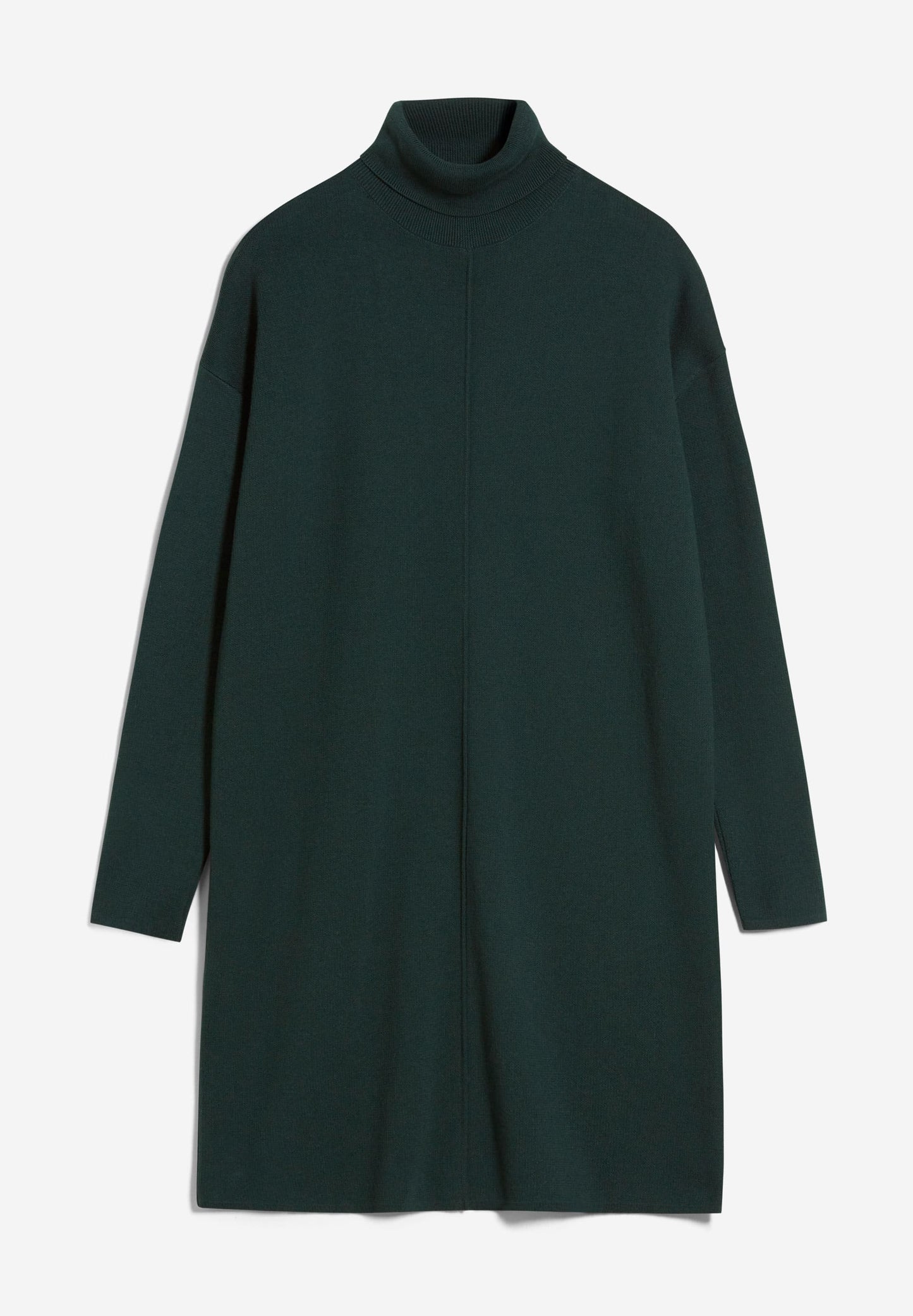 Robe pull verte foncée en coton bio - stinaa dark scarab