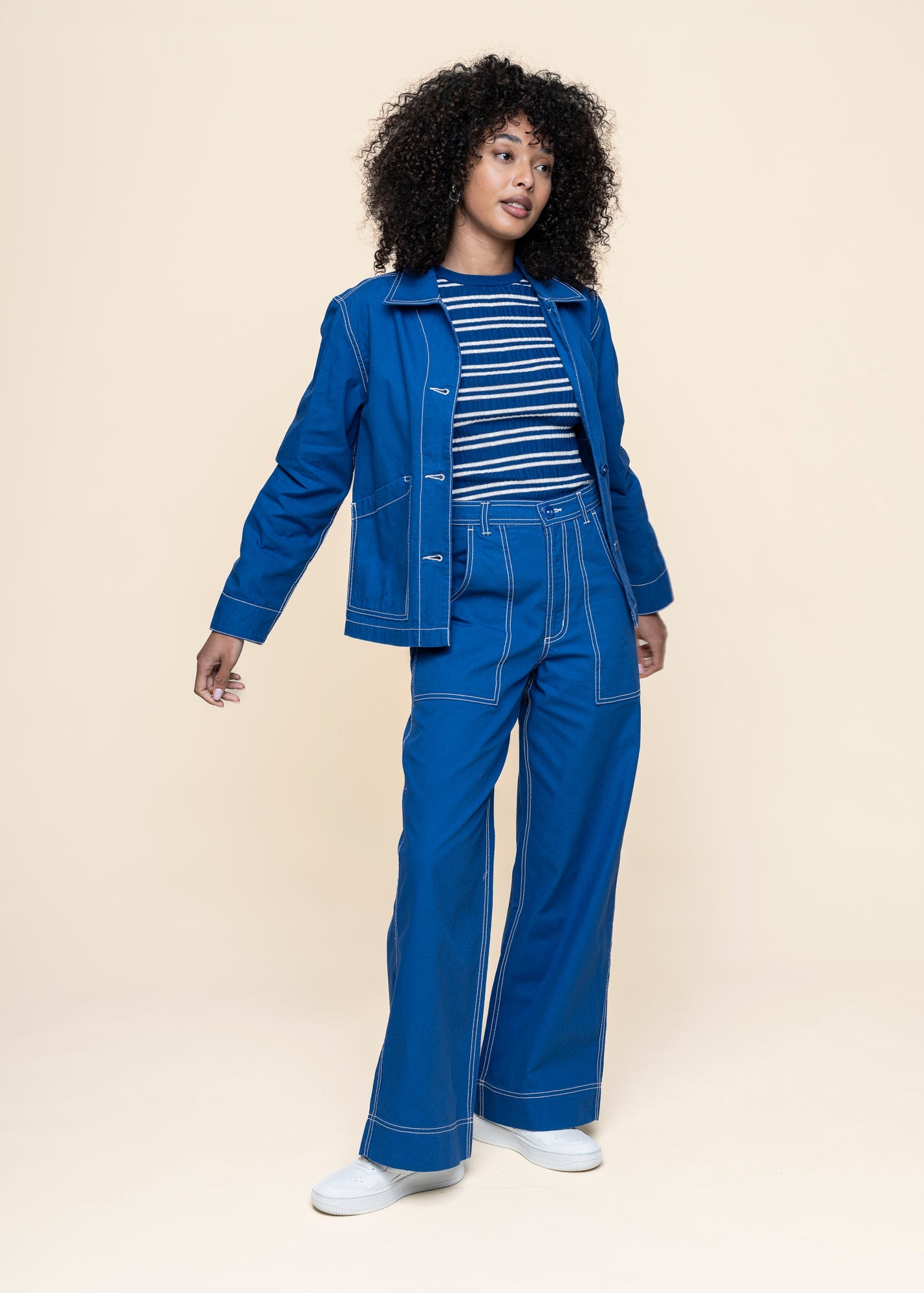 Veste en coton bio | bleu "jacket stiby canvas surf blue - surf the web"