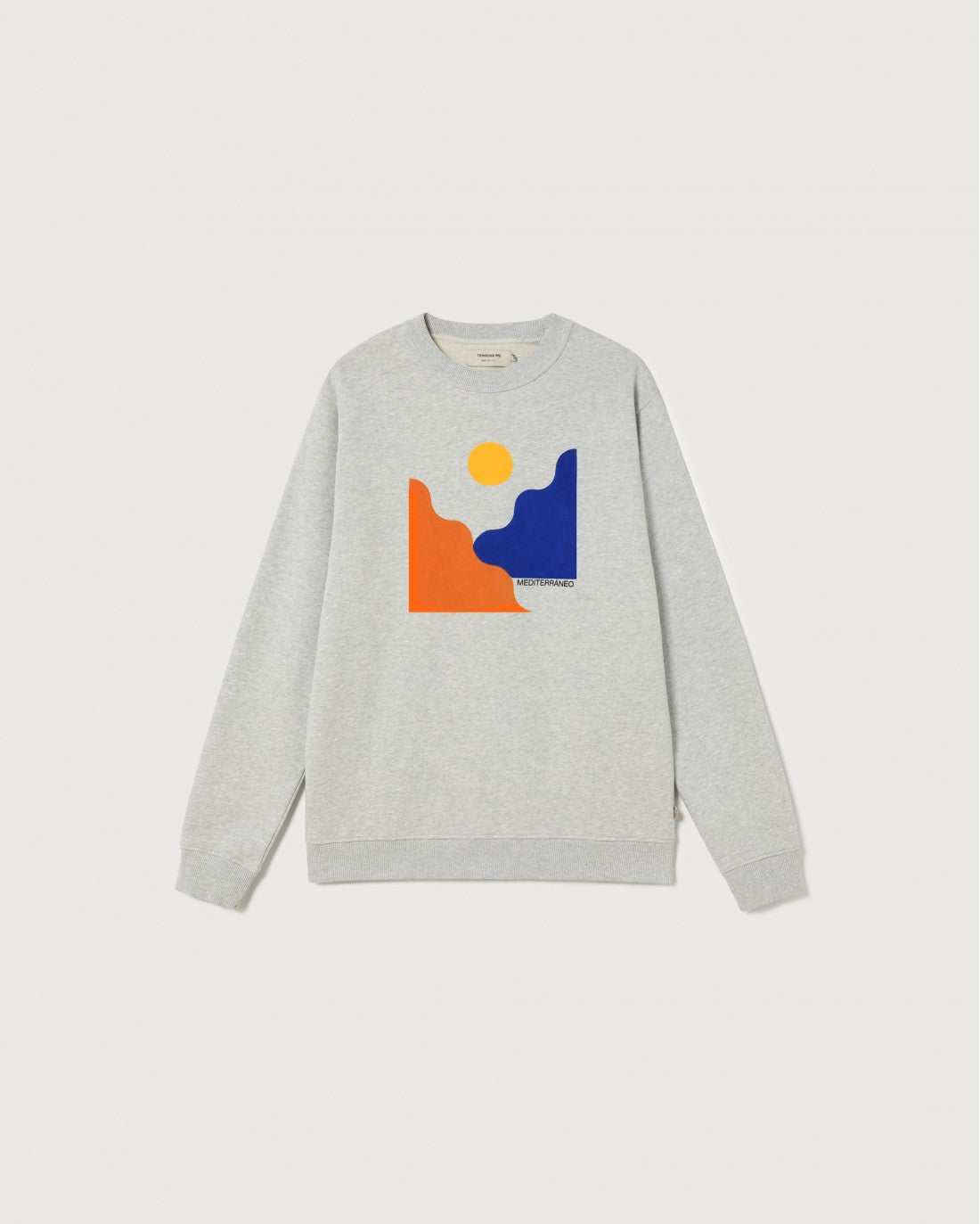 Sweat imprimé gris en coton bio - MEDITERRANEO SWEATSHIRT grey melange
