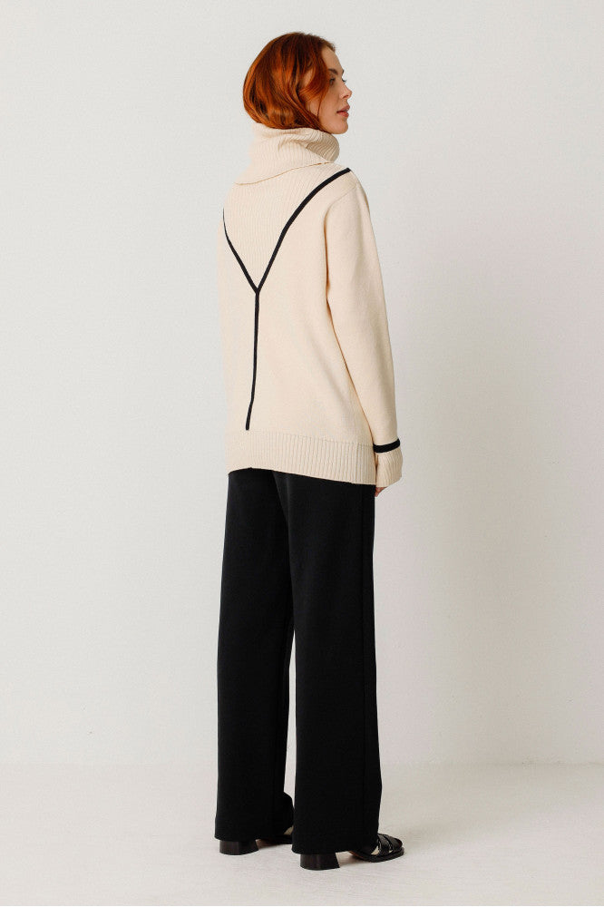 Pull en coton biologique | beige "onintze cream"