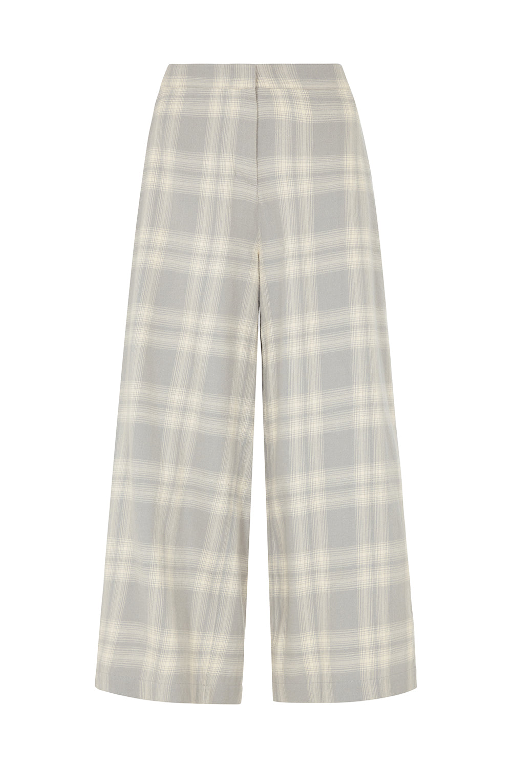 Pantalon ample gris à carreaux en coton bio - susan
