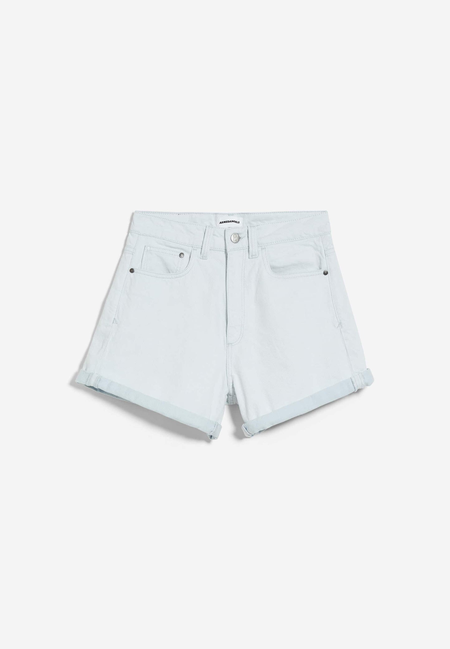 Short en jean bleu clair en coton bio et recyclé - sviaa blue white