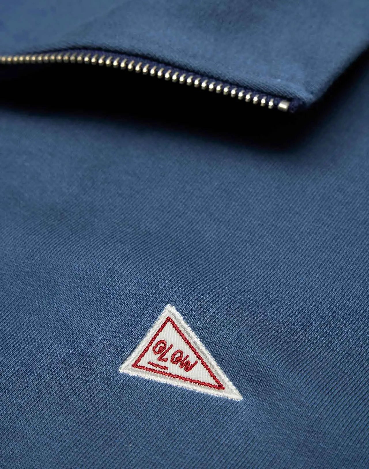Sweat col camionneur zippé en coton bio | bleu "bernex indigo"