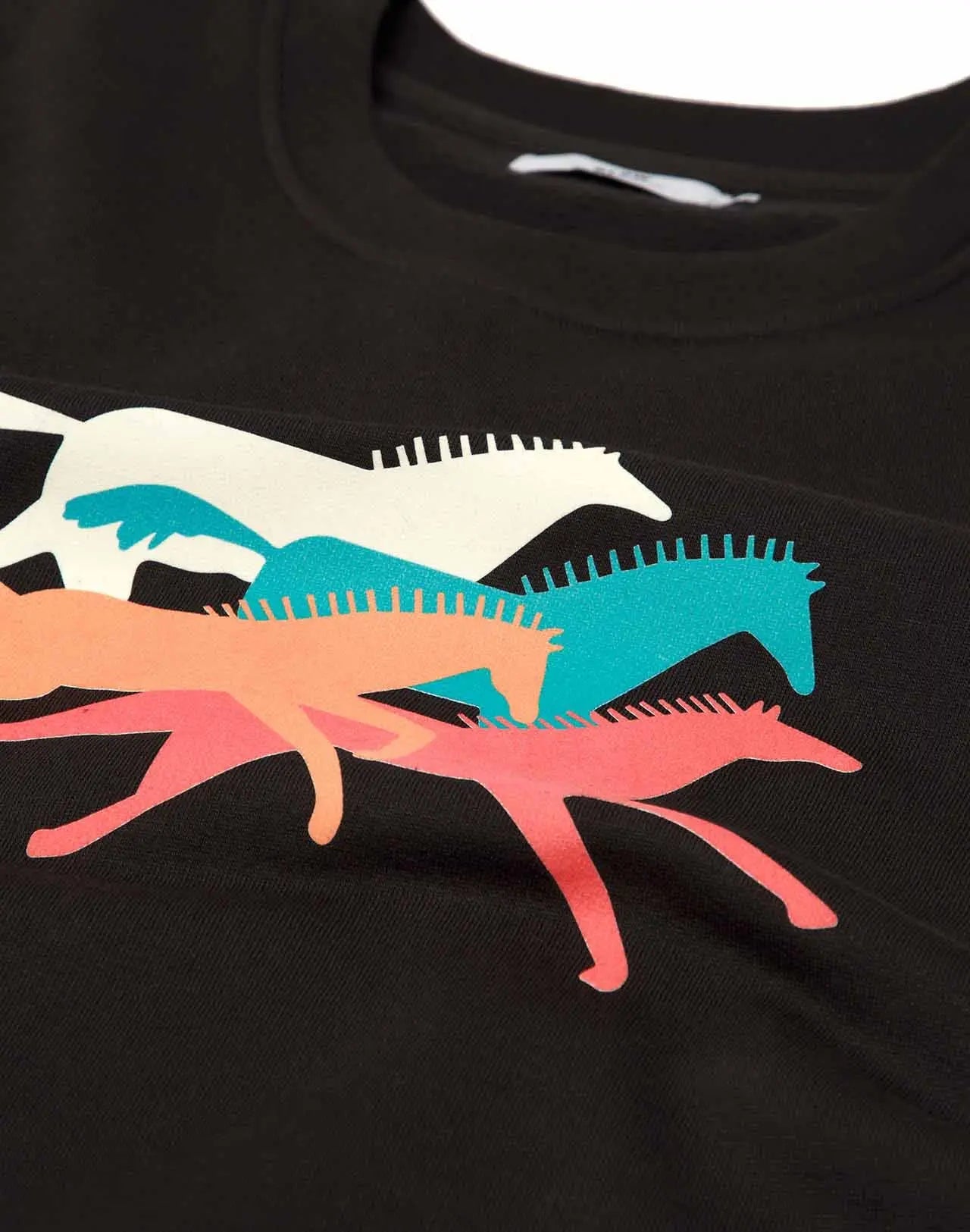 Sweat imprimé en coton bio | noir "mustang noir carbone"