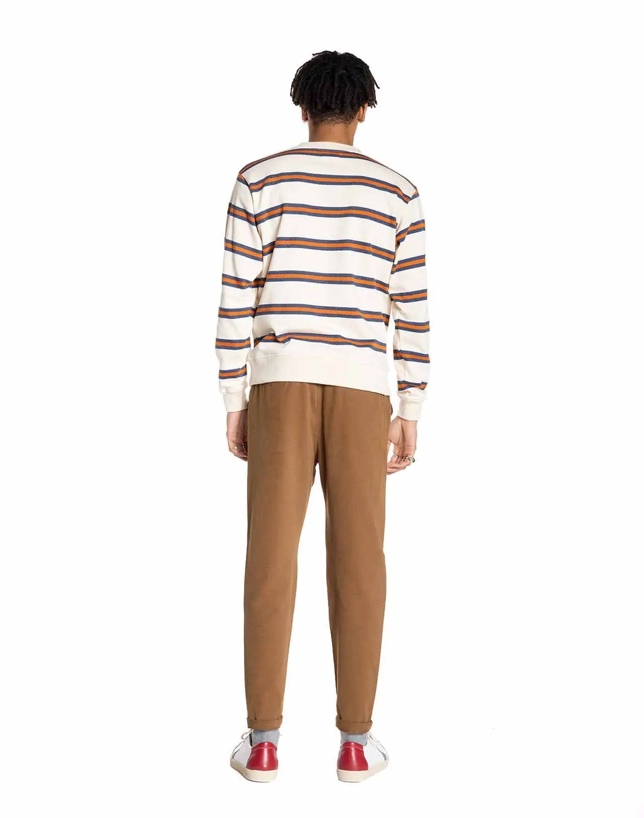 Sweat rayé en coton bio | beige "wigan ivoire"