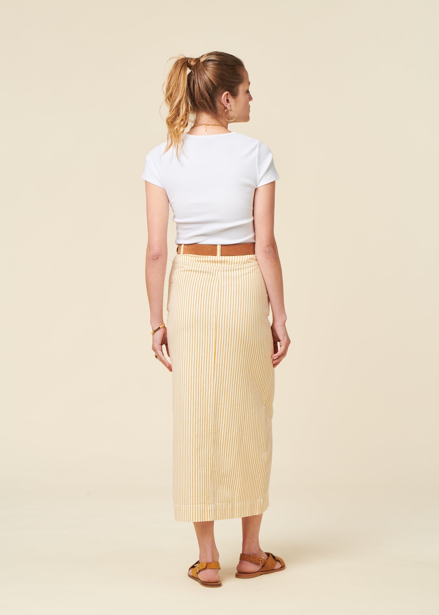 Jupe en coton biologique | jaune "Skirt finsta work stripe yellow - yellow"