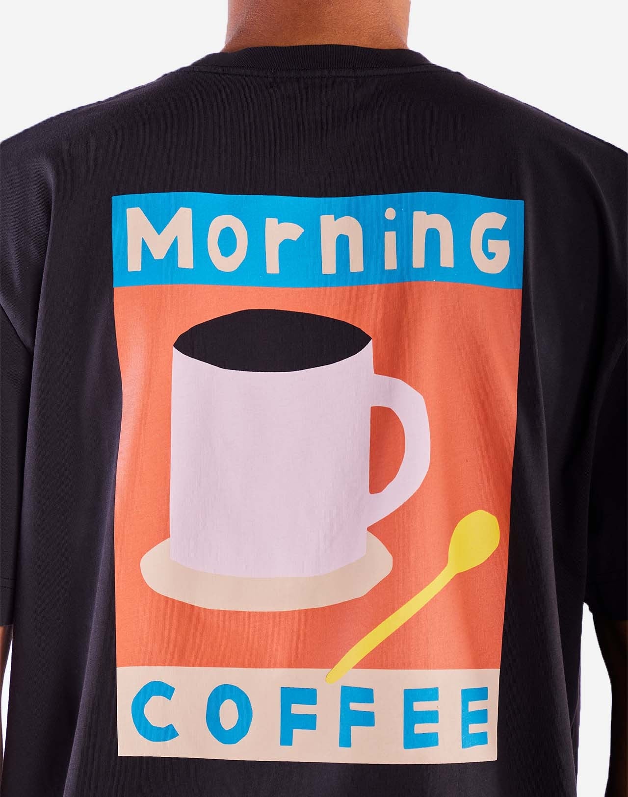 T-shirt en coton bio | noir "morning coffee noir carbone"