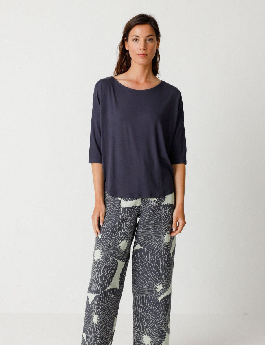 T-shirt ample en modal | gris anthracite "bederatzi t-shirt anthracite"
