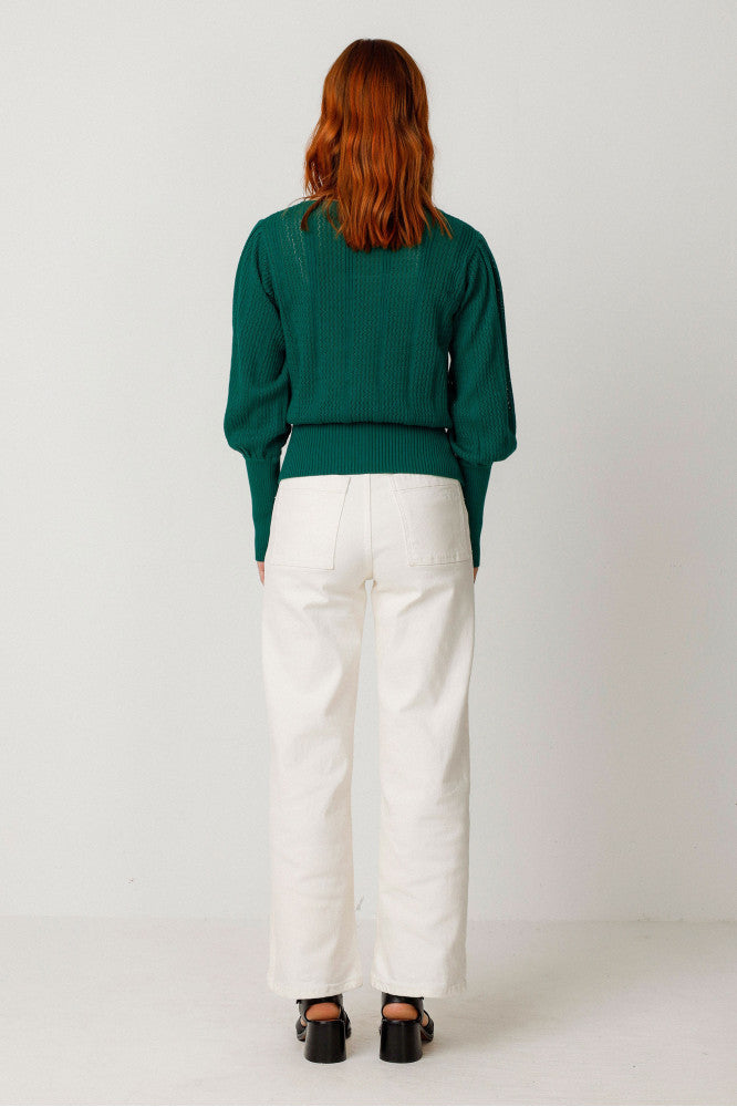 Pull en coton bio | vert "camiseta dudea basil green"