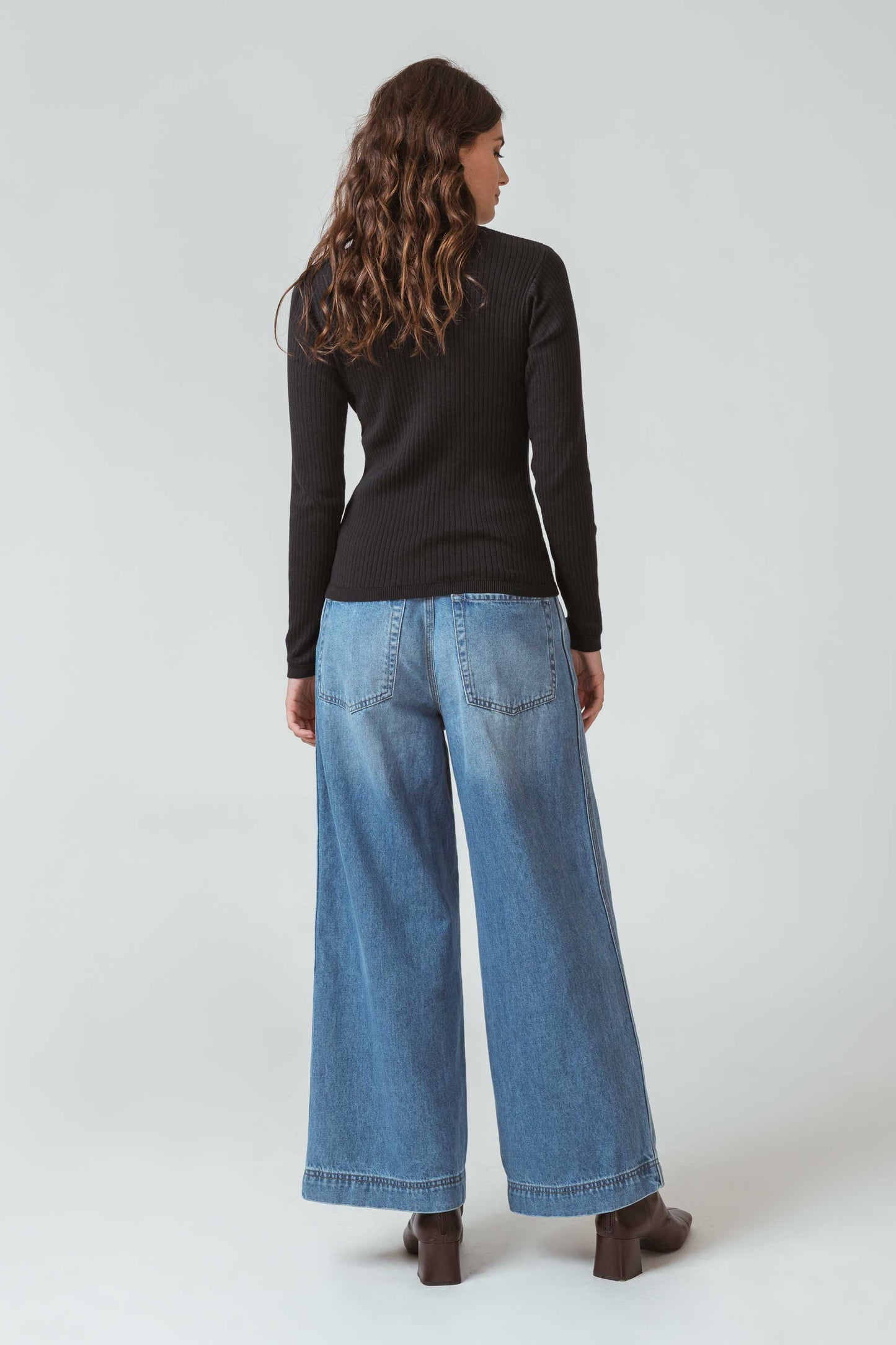 Pull col roulé en coton bio | Anthracite "aldara women t-shirt"