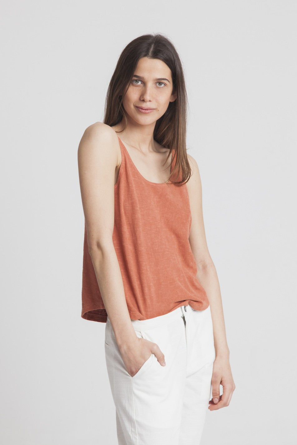 Top terracota en chanvre et coton bio
