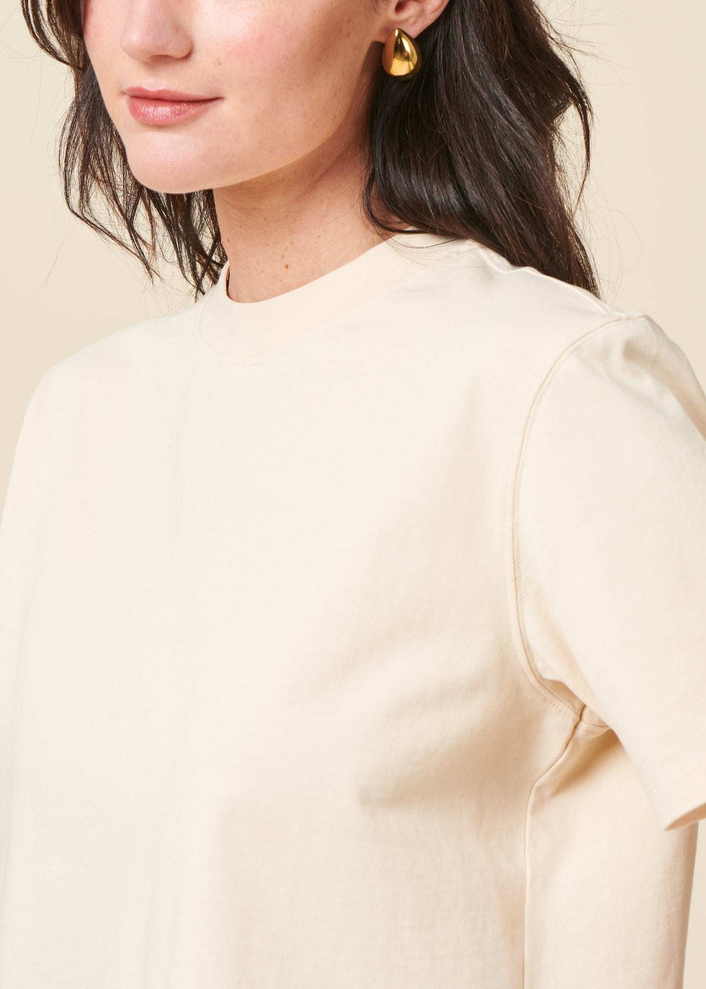 T-shirt boxy en coton bio | écru