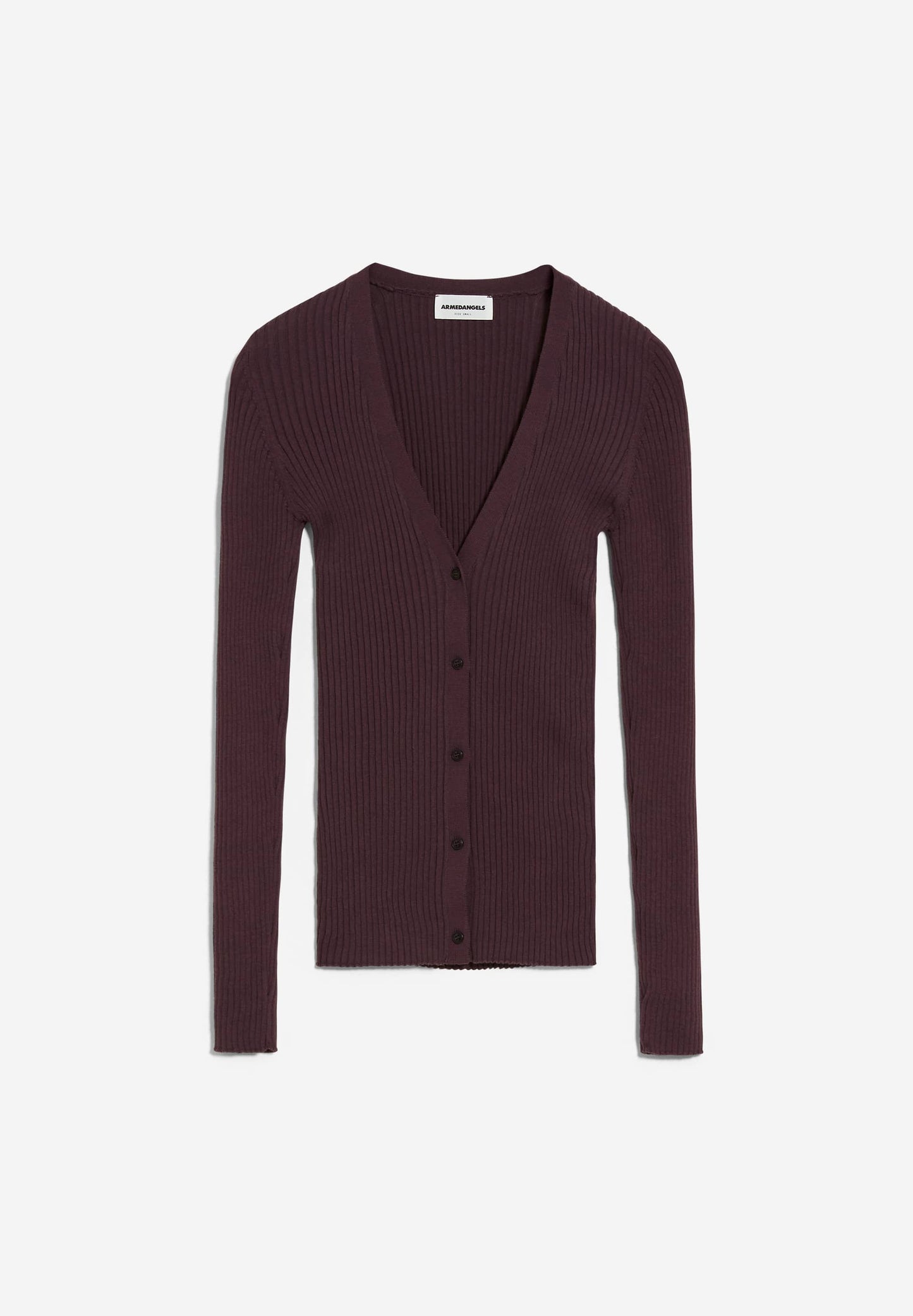 Cardigan violet foncé en coton biologique - tinnaa fudge
