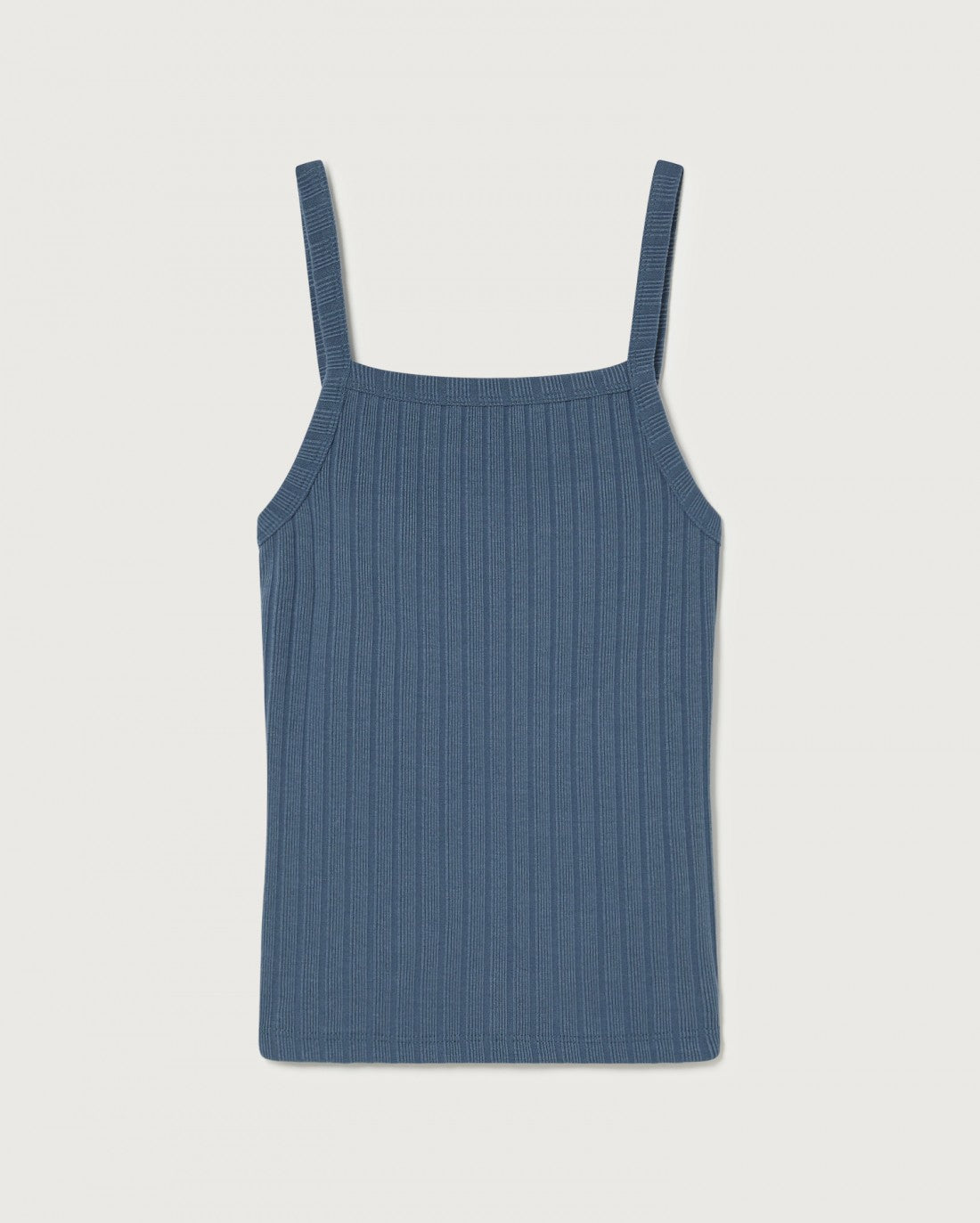 Débardeur côtelé bleu en tencel et refibra - BLUE TRASH ASTER TOP
