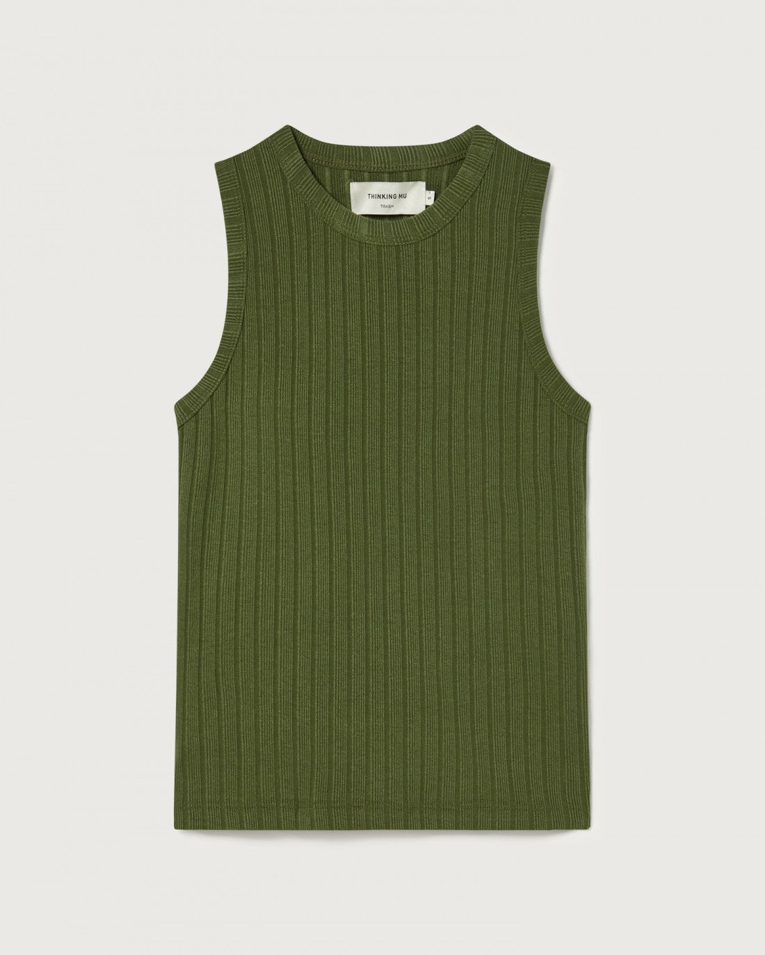 Top côtelé vert en tencel et refibra - GREEN TRASH TURKANA TOP
