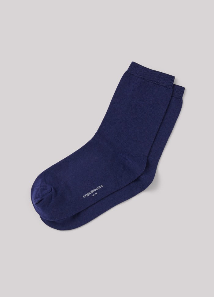 Pack 2 paires de chaussettes hautes en coton bio | bleu "cobalt"