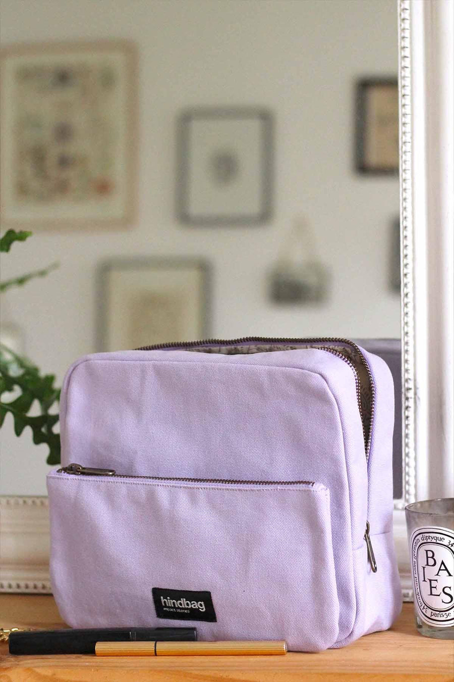 Trousse de toilette en coton bio | violet "alix lilas"