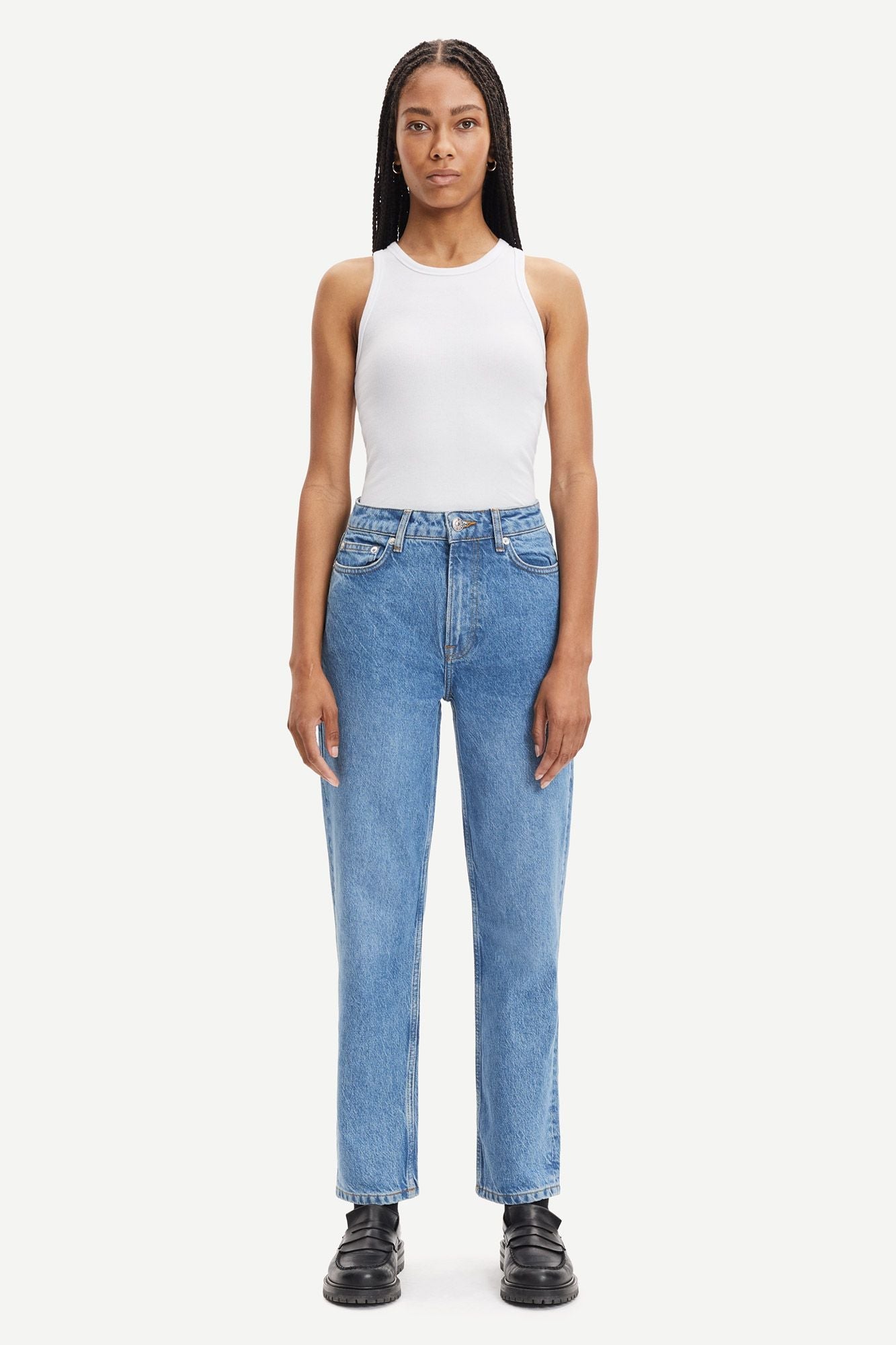 Jean droit en tencel, coton bio et recyclé | bleu clair "marianne jeans mid blue"