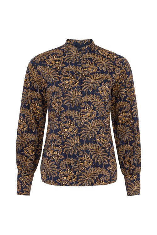 Chemise manches ballon imprimé fleuri - V&A print