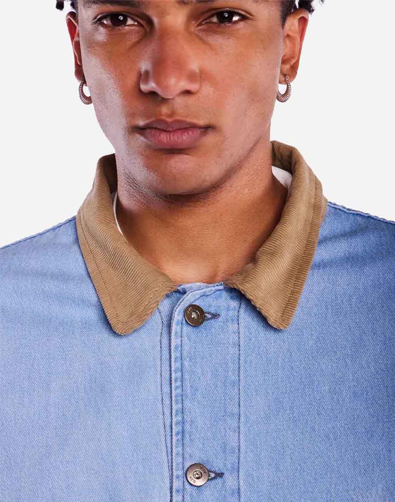 Veste en coton biologique | bleu "jacket helford denim clair - light denim"