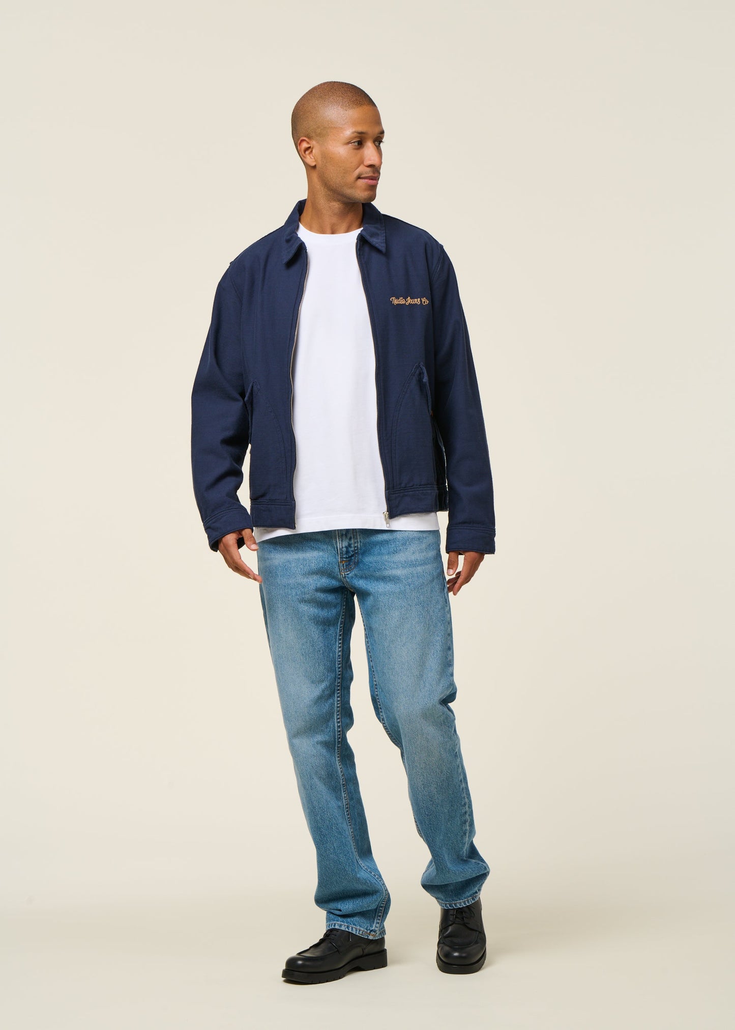 blake zip jacket back sateen - navy