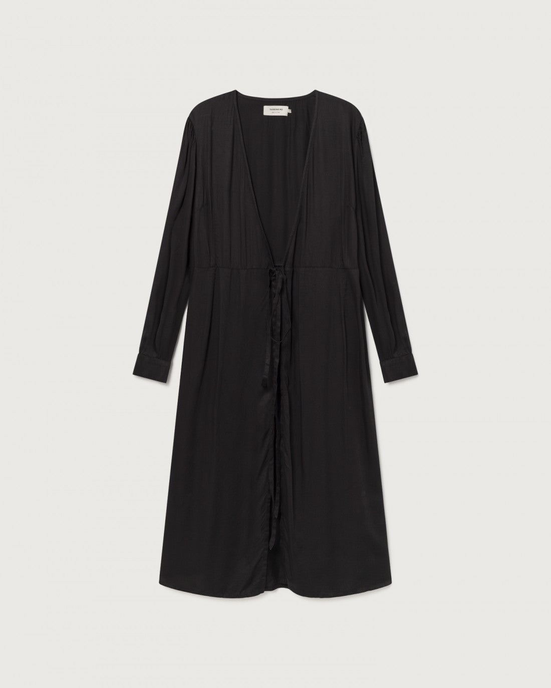Robe cache-coeur noire en tencel - Camille black