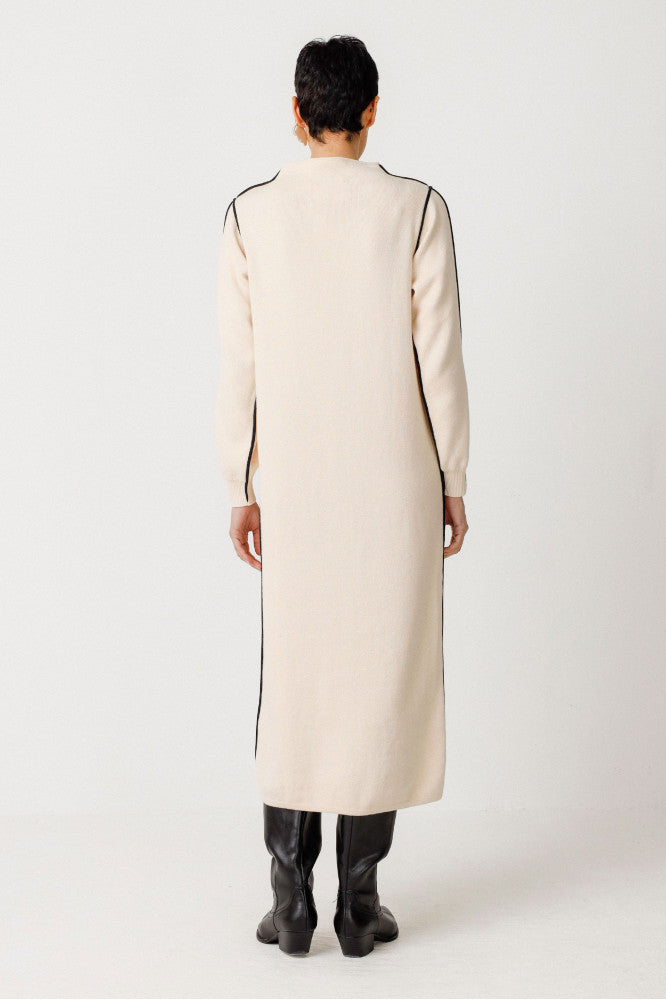 Robe en coton biologique | beige "vestido leda cream"
