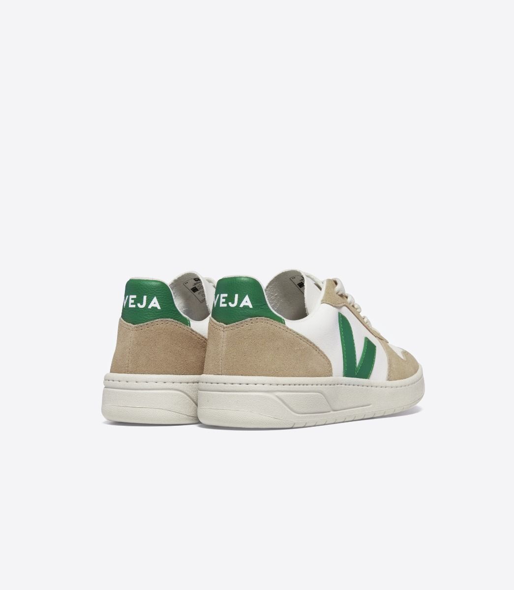Baskets v-10 chromefree leather extra white emeraude sahara