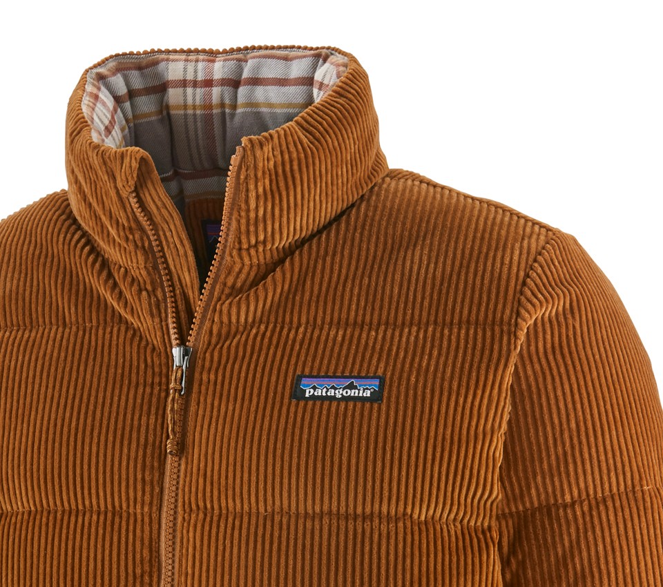 Doudoune velours marron en coton bio - cord fjord