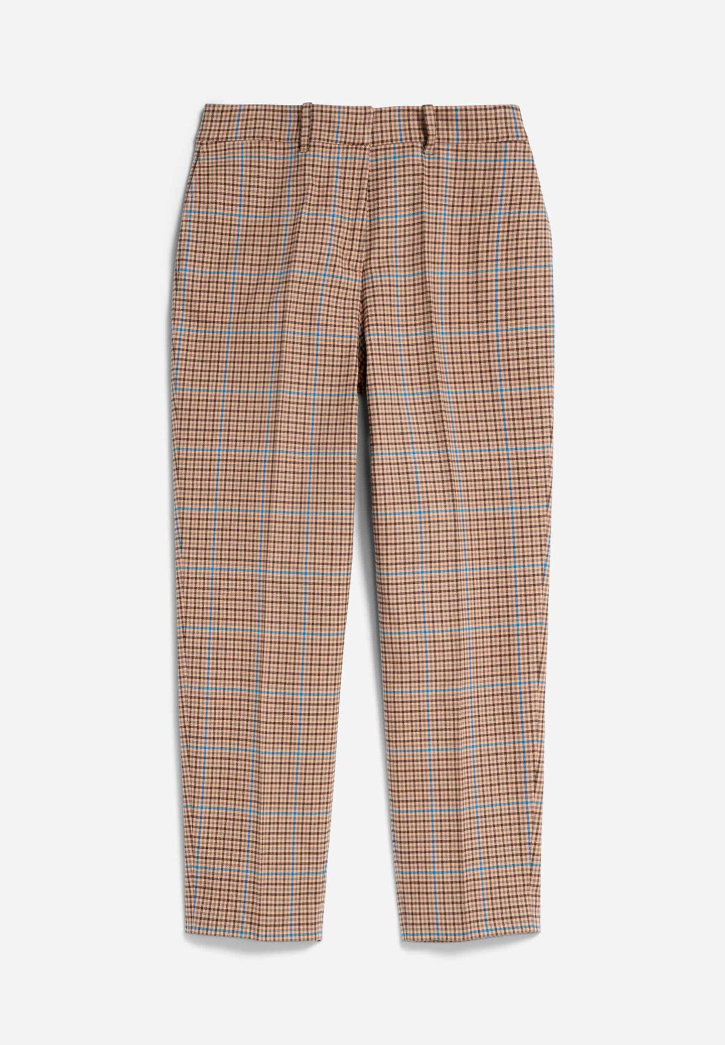 Pantalon à pinces en coton bio | Carreaux "warmaar pattern dry bark"