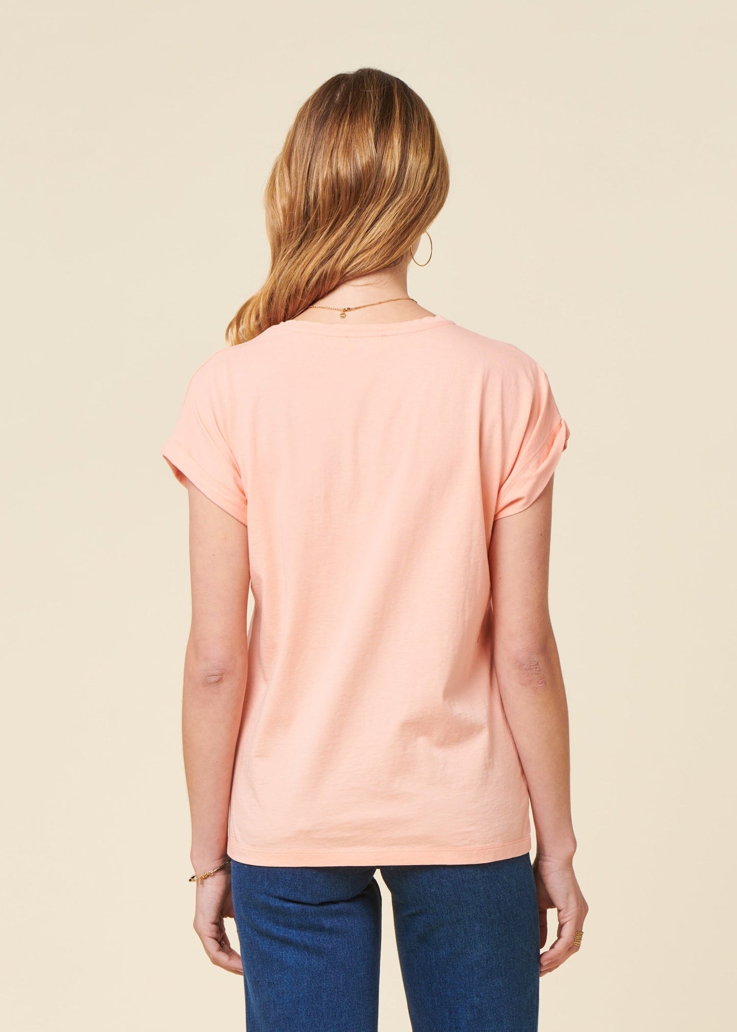 T-shirt en coton biologique | rose "Asis percales parrot scoop tee pink - pink"