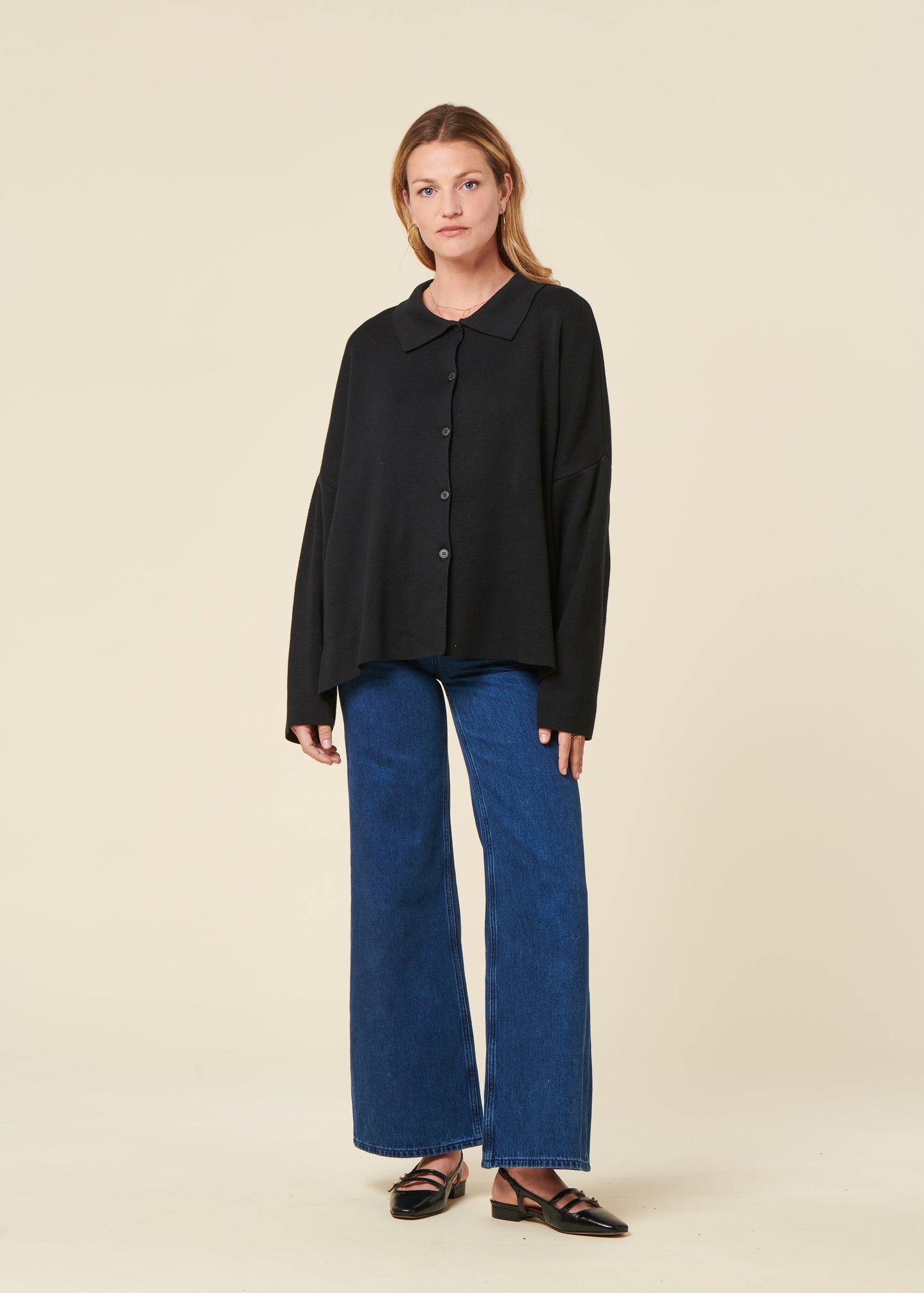 Gilet en coton bio | noir "anjo - black"