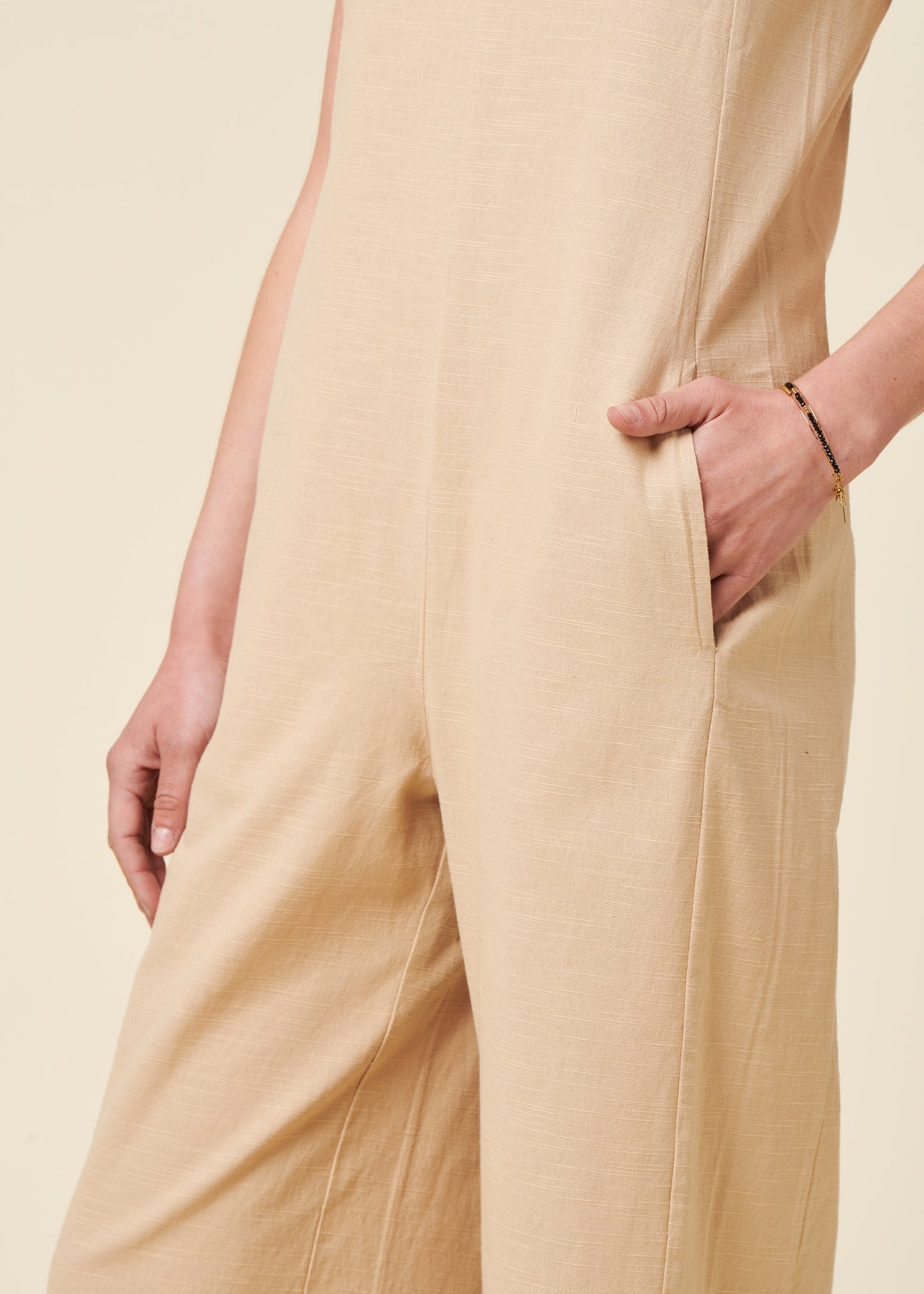 Combinaison en coton bio | beige "Oatmeal janis jumpsuit"