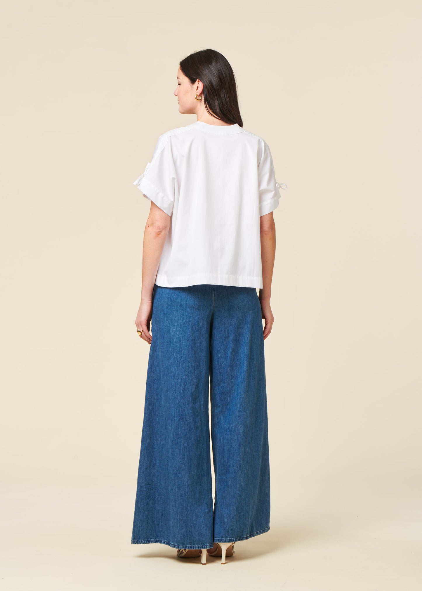 Pantalon ample en coton bio | bleu "kelaani - airflow"