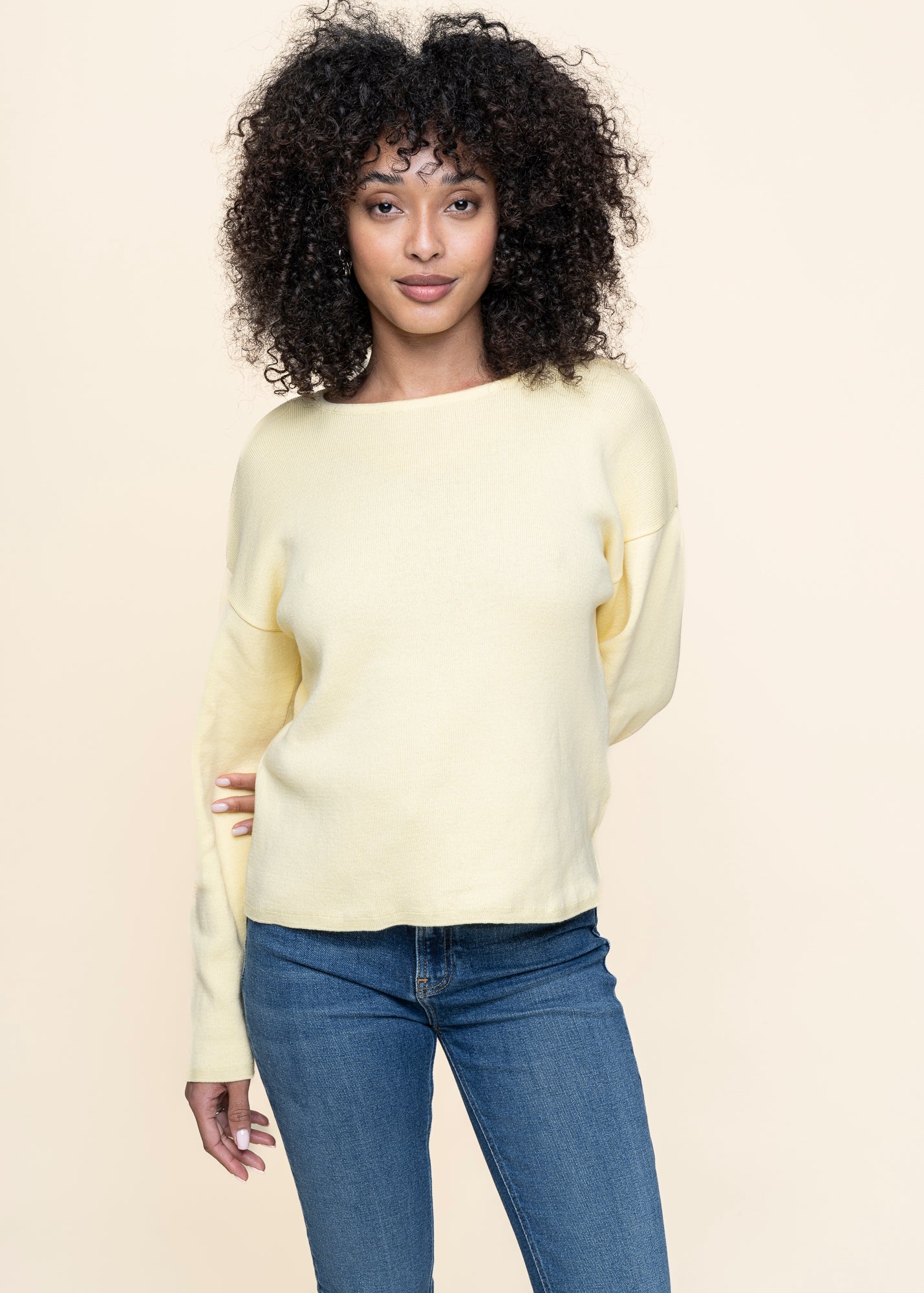 Pull en coton biologique | jaune "williamsburg - jasmine"