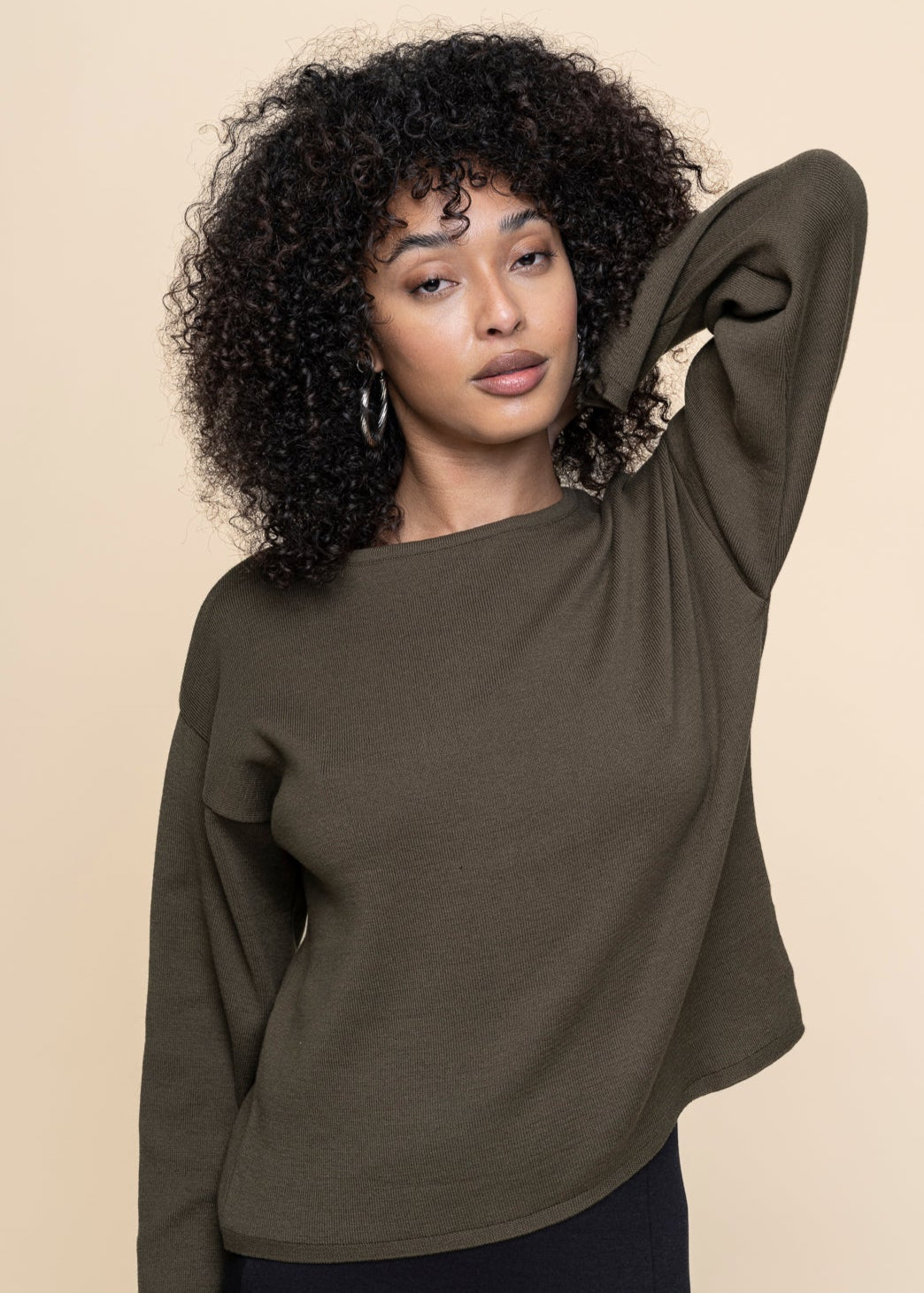 Pull en coton biologique | vert "williamsburg - dark olive"
