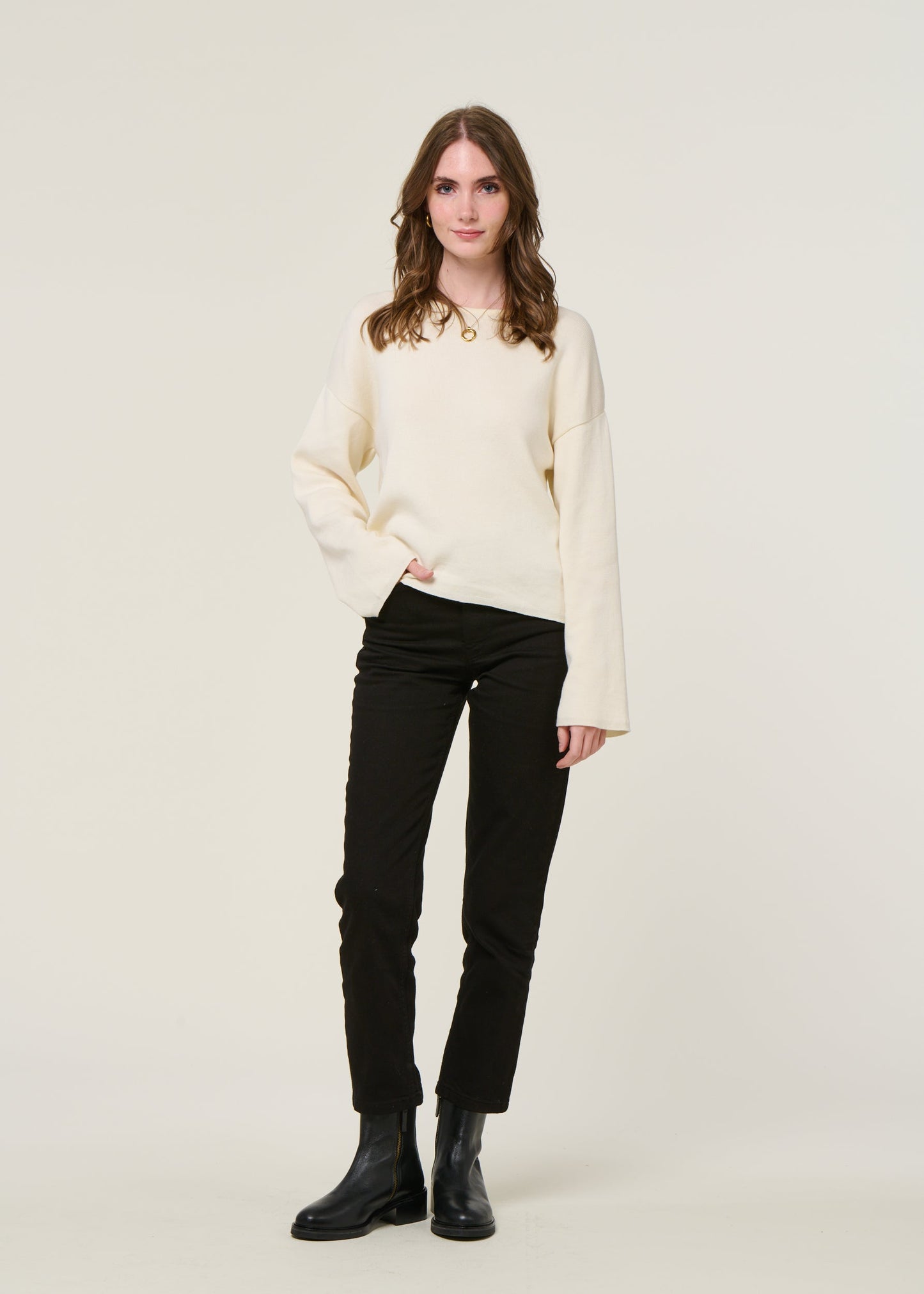 Pull en coton bio | écru "williamsburg offwhite"