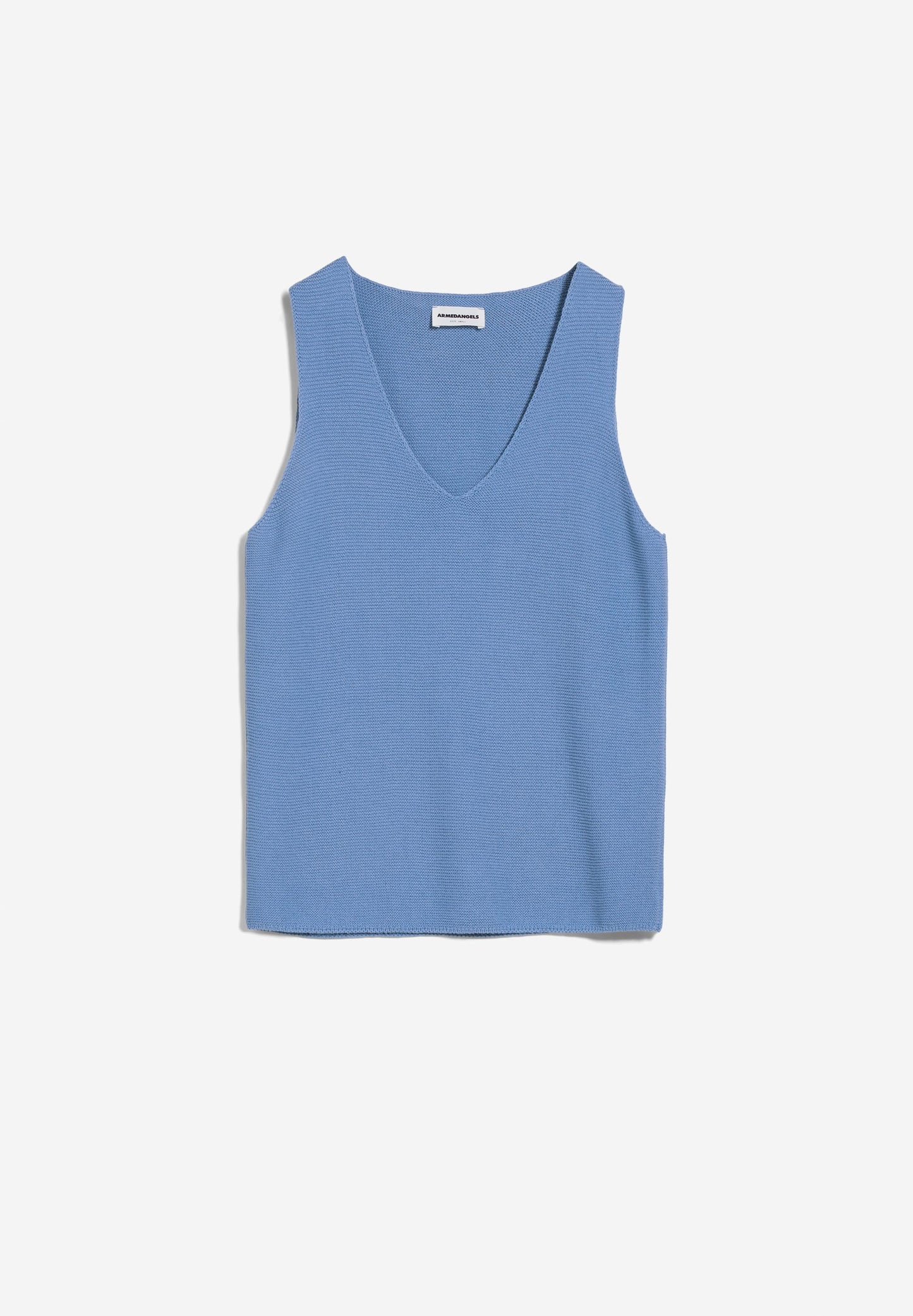 Top maille col v en coton bio - wilmaa sky high