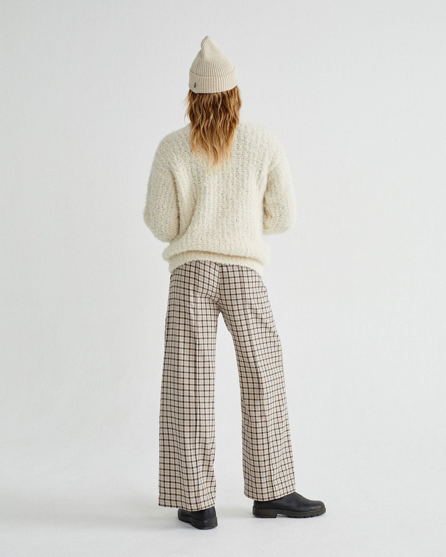 Pull à col cheminée blanc en laine d'alpaga et PET recyclé - Cotys