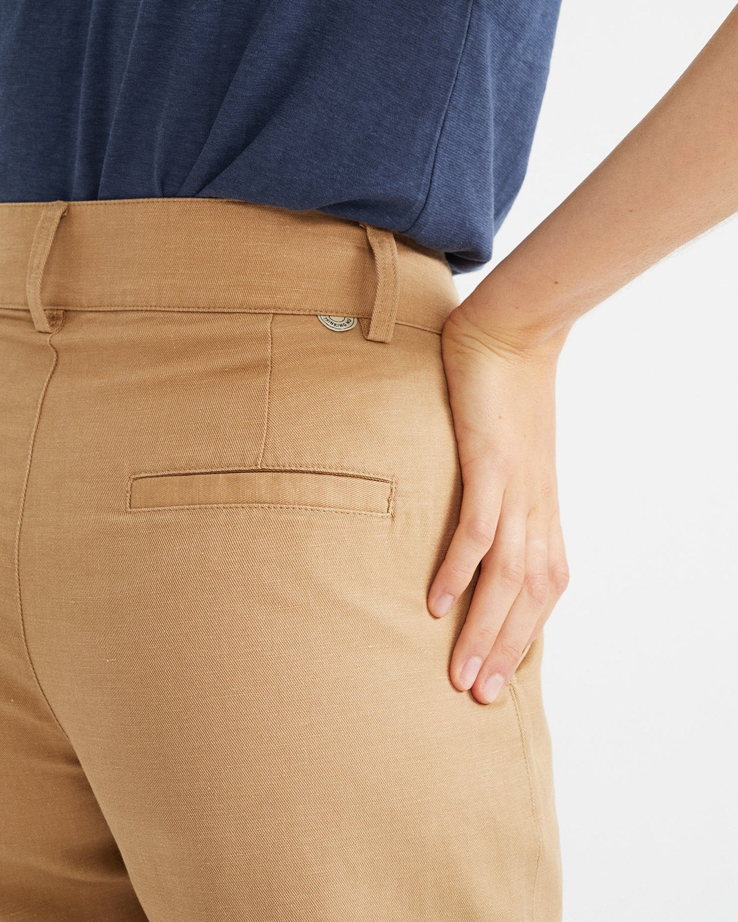 Pantalon léger ample camel en chanvre, coton bio et tencel - RHINO