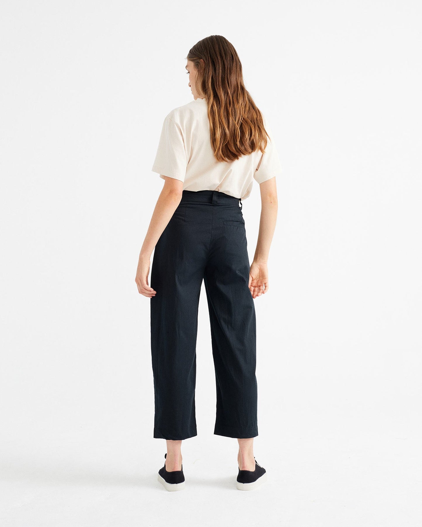Pantalon léger ample noir en coton bio - Rhino